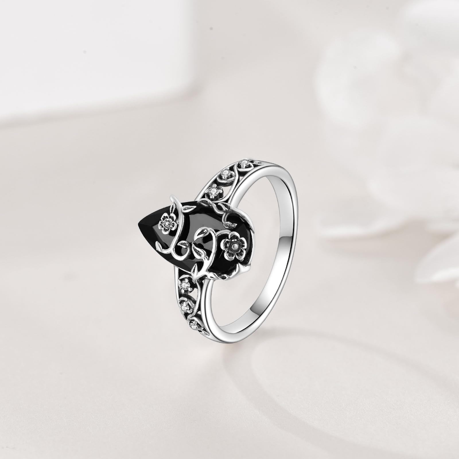 Vintage Flower Ring 925 Sterling Silver